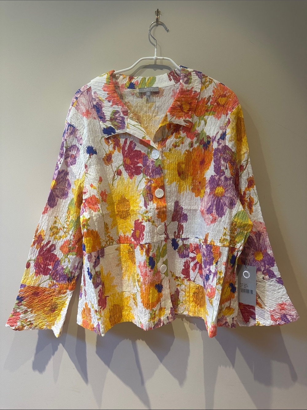 Habitat White Multi Floral Button-Down Shirt Jacket